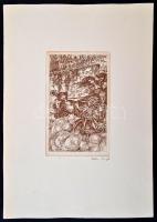 Balla Margit (1947-): Szelek szárnyán. Rézkarc, papír, jelzett, 15x23 cm