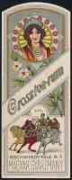 cca 1910 Gschwindt Orosz tea rum. Litografált italcímke / cca 1910 Russian tea rum art nouveau litho label. 5x13 cm