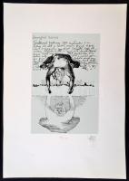 Kő Pál (1941-): Brueghel halála. Szitanyomat, Jelzett, sorszámozott 59/100. 40x25 cm