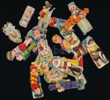 cca 1900 Litho gyűjtőképek, préselt képek, gyermekfigurák, 20 db, 3,5 és 6 cm között, vegyes állapotban