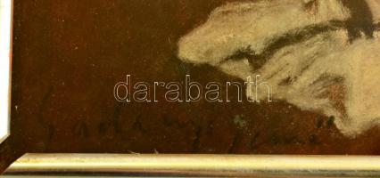 Gadányi jelzéssel: Napozó akt, pasztell, papír, üvegezett fa keretben, 27×33,5 cm