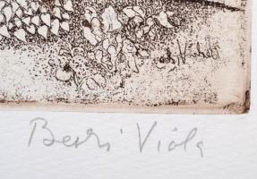 Berki Viola (1932-2001): Koszovó. Rézkarc, papír, jelzett, 32×40 cm