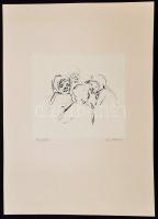 Iván Szilárd (1912-1988): Beszélgetők. Szita, papr. Jelzett, 28x26 cm