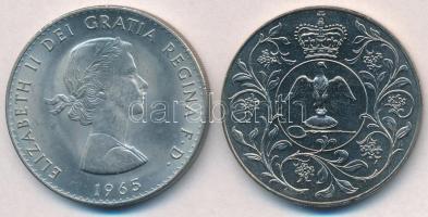 Nagy-Britannia 1965. Crown Cu-Ni "Churchill" + 1977. 25p Cu-Ni "II. Erzsébet / Uralko...