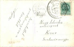 1940 Székelyudvarhely, Odorheiu Secuiesc; ökörszekér / oxen cart, Kováts photo. "vissza" S...