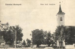 Ábrány, Abranovce; utcakép, Római katolikus templom / street view with church (Rb)