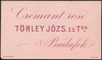 cca 1940 Törley pezsgőcímke, 3 db, 6,5x11,5 cm és 5x18 cm