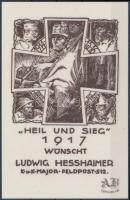 Heil und Sieg 1917 wünscht Ludwig Hesshaimer reprodukció