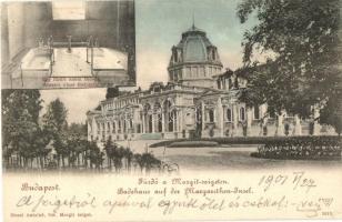 Budapest XIII. Margitsziget, Fürdő, fürdőkabin belső. Mezei Antalné kiadása (EK)