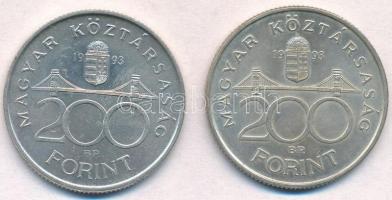 1993. 200Ft Ag "MNB" (2x) T:2
