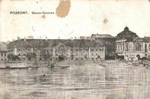 Pozsony, Pressburg, Bratislava; Vízi laktanya / Wasser Kaserne. Feldpostkarte / military barracks