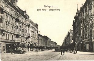 Budapest XIII. Lipót körút, Sneider Lipót vendéglője, Magaziner Lajos üzlete. S. L. B. No. 90. (EB)