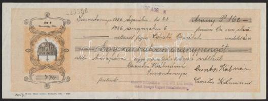 cca 1940 Váltók 10,24,36,48,60f címlettel, okmánybélyegekkel. Simontornya, Esztergom