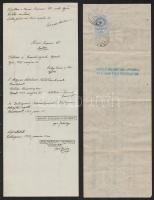 cca 1930-1949 Váltók 15,20,2Ft címlettel, okmánybélyegekkel. Budapest, Székesfehérvár