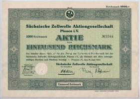 Német Harmadik Birodalom 1937-1941. 5db-os részvény és értékpapír tétel, hátoldalukra 1-1db Cseh-Mor...