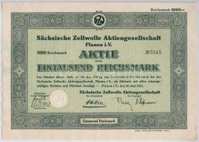 Német Harmadik Birodalom 1937-1941. 5db-os részvény és értékpapír tétel, hátoldalukra 1-1db Cseh-Mor...