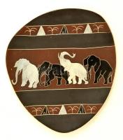Kézzel festett elefántos fali dísztányér 27 cm