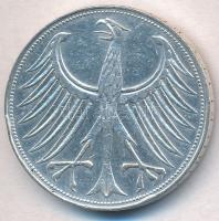 NSZK 1958F 5M Ag T:2 R!
FRG 1958F 5 Mark Ag C:XF Rare!