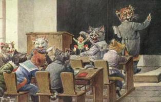 Cat school. T.S.N. Serie 1880. s: Arthur Thiele (fl)