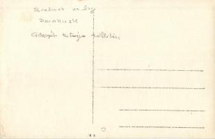 Gőzgép tutajra helyezése a Bug folyón / WWI K.u.K. military, transporting a steam machine on the Bug...