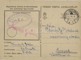 1943 Muszkaföld. Második világháborús tábori posta, repülőgép / WWII Hungarian military field post, ...