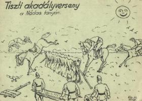1940 Második világháborús tábori posta, Tiszti akadályverseny a Nádas tanyán / WWII Hungarian military field post, horse race
