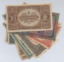 1904-1923. 13db-os vegyes magyar korona bankjegy tétel T:III-IV
