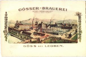 Gösser-Brauerei Actien Gesellschaft Vormals Max Kober. Göss bei Leoben / Gösser brewery advertisement card