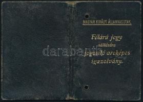 1931 Terták Elemér (1918-1999) sportvezető fényképes kedvezményes vasúti igazolványa