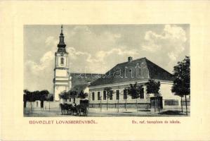 Lovasberény, Evangélikus református templom és iskola. W. L. 6371. (?)