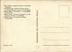 Papp László olimpiai bajnok a helsinki olimpián (a Papp László Budapest Sportaréna névadója). Képzőm...