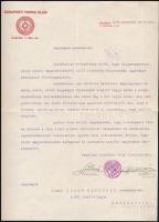 1928 a Budapesti Torna Club vezetőségének bocsánatkérő levele iszeni Iszer Károly (1861-1929) újságíró, sportszervező felesége, eggensteini Hyann Marietta részére, aláírásokkal