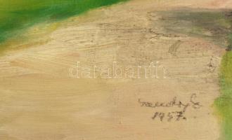 Olvashatatlan jelzéssel: Park. Olaj, vászon-farost, 33,5x50 cm