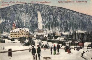 Semmering, Grand Hotel Erzherzog Johann, sledding. winter sport  (Rb)