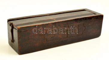 1864 faragott fa borotvatartó / razor holder. Carved wood. 25 cm