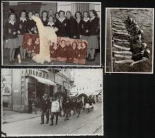 cca 1940 Zságot Irén (?-?) úszónő fényképei olaszországi versenyről, összesen 8 db, különböző méretb...