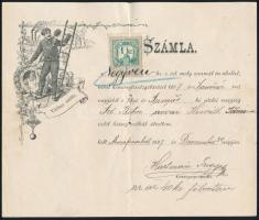 1897 Muraszombat díszes kéményseprő számla / Chimneysweep invoice