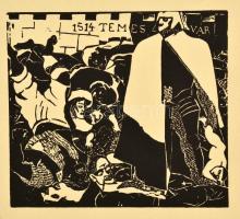 Derkovits Gyula (1894-1934): Dózsa György sorozat, 11 db, fametszet, papír, jelzés nélkül, 20x22.5 c...