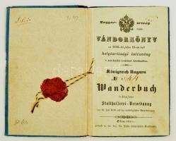1856 Vándorkönyv jó állapotban, néhány pecséttel és bejegzéssel / wander book