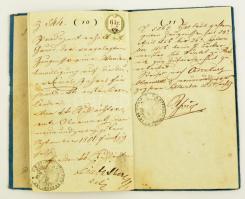 1856 Vándorkönyv jó állapotban, néhány pecséttel és bejegzéssel / wander book