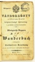 1855 Vándorkönyv tele magyar és osztrák pecséttel és bejegyzéssel / wander book