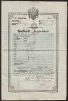 1850 Házaló útlevél sok pecséttel / Peddler passport