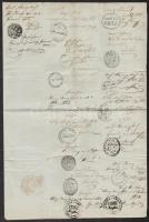 1850 Házaló útlevél sok pecséttel / Peddler passport