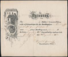 1873 Pinkafő díszes kéményseprő számla / Chimneysweep invoice Pinkafeld