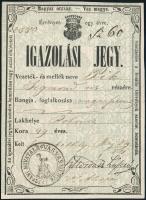 1861 Igazolási jegy rohonci lakos részére / German-Hungarian ID for Reichnitz trader