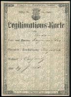 1861 Igazolási jegy rohonci lakos részére / German-Hungarian ID for Reichnitz trader