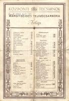 1932 Margitszigeti tejhivó árlapja