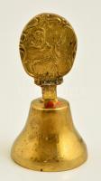 A magyarországi ősi pálos rend alapításának 750 éves évfordulóján feliratú rézszínű fém harang, m: 14,5 cm