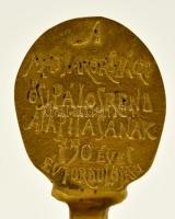 "A magyarországi ősi pálos rend alapításának 750 éves évfordulóján" feliratú rézszínű fém ...