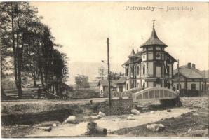 Petrozsény, Petrosani; Janza telep, Weinberger Bernát, Roth Béla üzletei, híd / shops, bridge (EK)